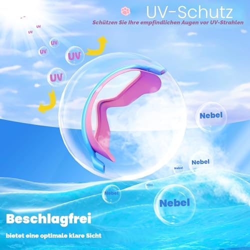 COOLOO Patent Schwimmbrille Kinder 2 Stück anti-Beschlag UV-Schutz Taucherbrille 4-14 Jahre