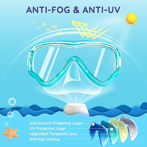 MOMUSE Kinder Schwimmbrille mit Weichem Stoffband & Antibeschlag