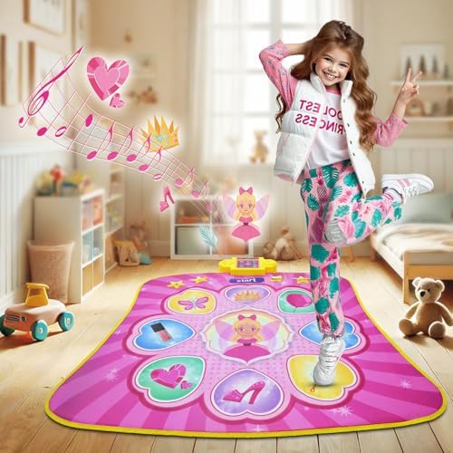 Musikmatte Kinder-Tanzmatte Magical Fairy mit 9 LED-Feldern | Musik & Spielmodi für Kinder | Tanzspiele mit LED-Funktion