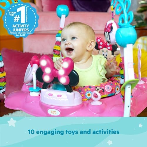 Bright Starts Disney Baby Minnie Maus Peekaboo - 12 Aktivitäts Spielzeug mit Lichtern und Musik für Kinder ab 6 Monaten 