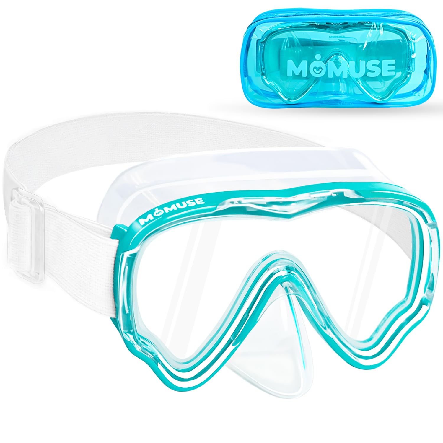 MOMUSE Kinder Schwimmbrille mit Weichem Stoffband & Antibeschlag